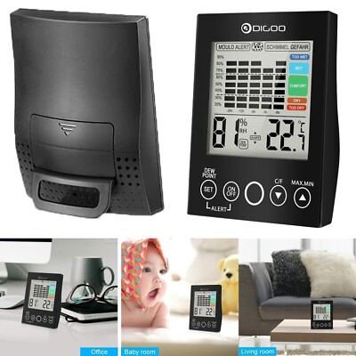 WETTERSTATION HYGROMETR INTRALTHERMOMETER DIGOO DG-TH2048 FEUCHTE TOUCH SCRN