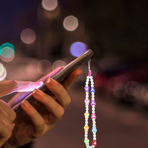 2 szt. Łańcuszek na telefon komórkowy Miss Paski na nadgarstek do telefonów Koralikowa smycz