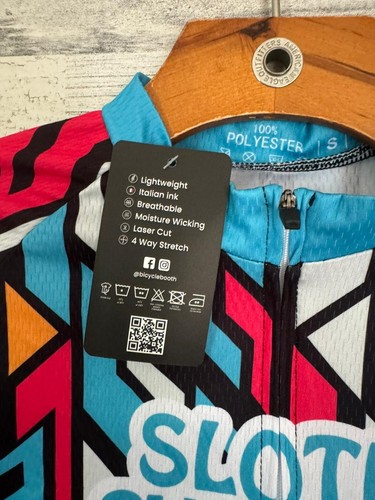 Sloth Cycling Team Jersey Men's Small Blue 100% Polyester Full Zip New - Picture 3 of 4