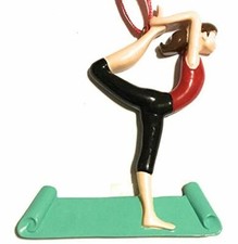 Personalized " Yoga Pose, Female, Brunette " Christmas Ornament HOLIDAY