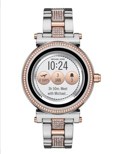 gold and silver smartwatch