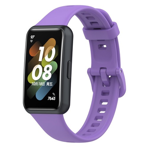 Bracelet de montre sport en silicone premium résistant à la transpiration couleur unie pour étui Huawei Band7 - Photo 10 sur 72