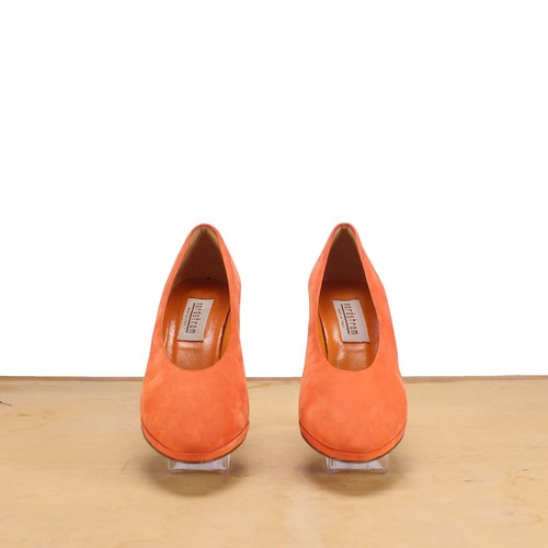 Coral Orange Suede Pumps - Vintage Shoes - Nordstrom 80s/90s Heels - Size 7 - Picture 2 of 7