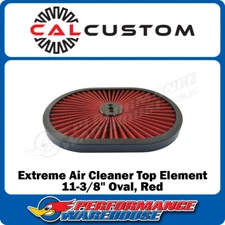Cal Custom Extreme Air Cleaner Oval Top Element 11-3/8" Red Filter, CAL-1472RE