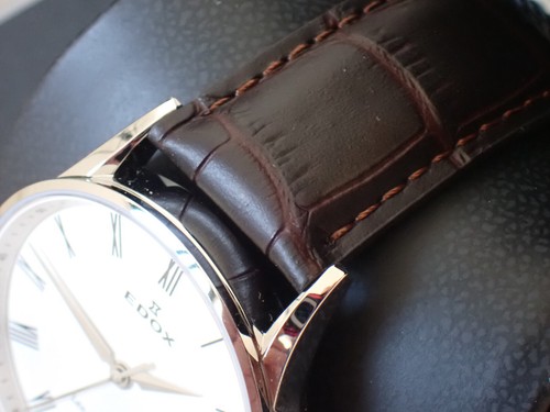 NEW Genuine EDOX Les Vauberts Date 70172 3A AR stainless steel 40mm white brown - Picture 12 of 24