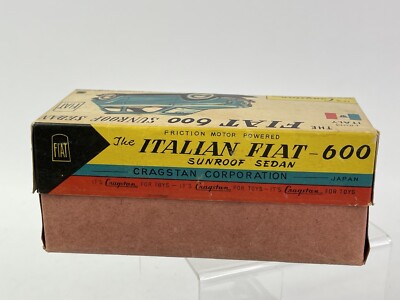 Vintage Fiat 600 Tin Toy Friction Car Blue 1960s Bandai Rare Vintage Fiat 600 Tin Toy Friction Car Blue 1960s Bandai Rare