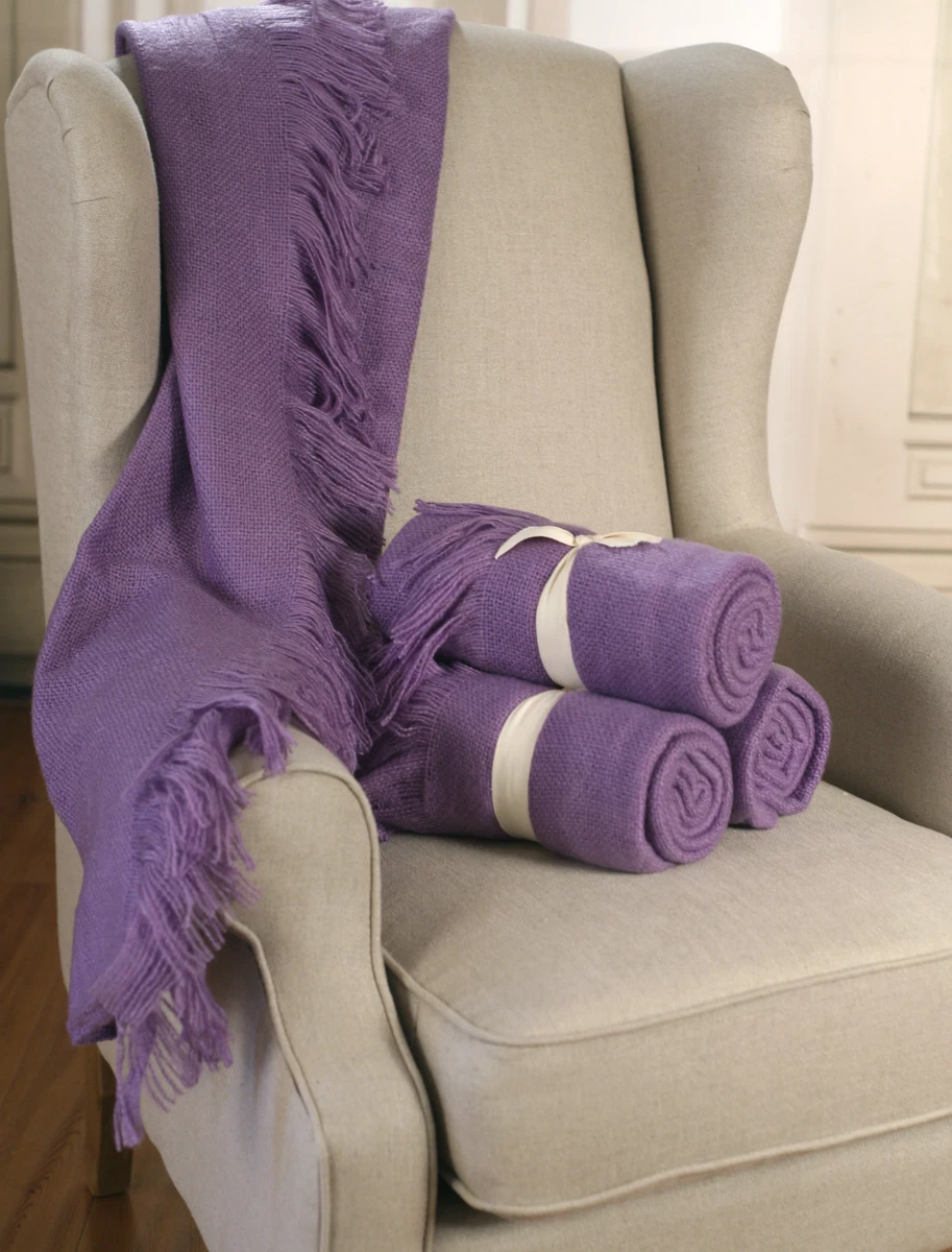 2 x Throw Rugs Soft Touch Throw Blanket Decorative Blanket 127x150cms MAUVE