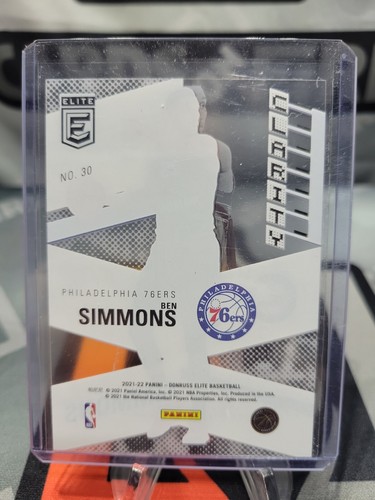 Ben Simmons 2021-22 Elite Clarity Acetate Insert Card #30 - Picture 2 of 2