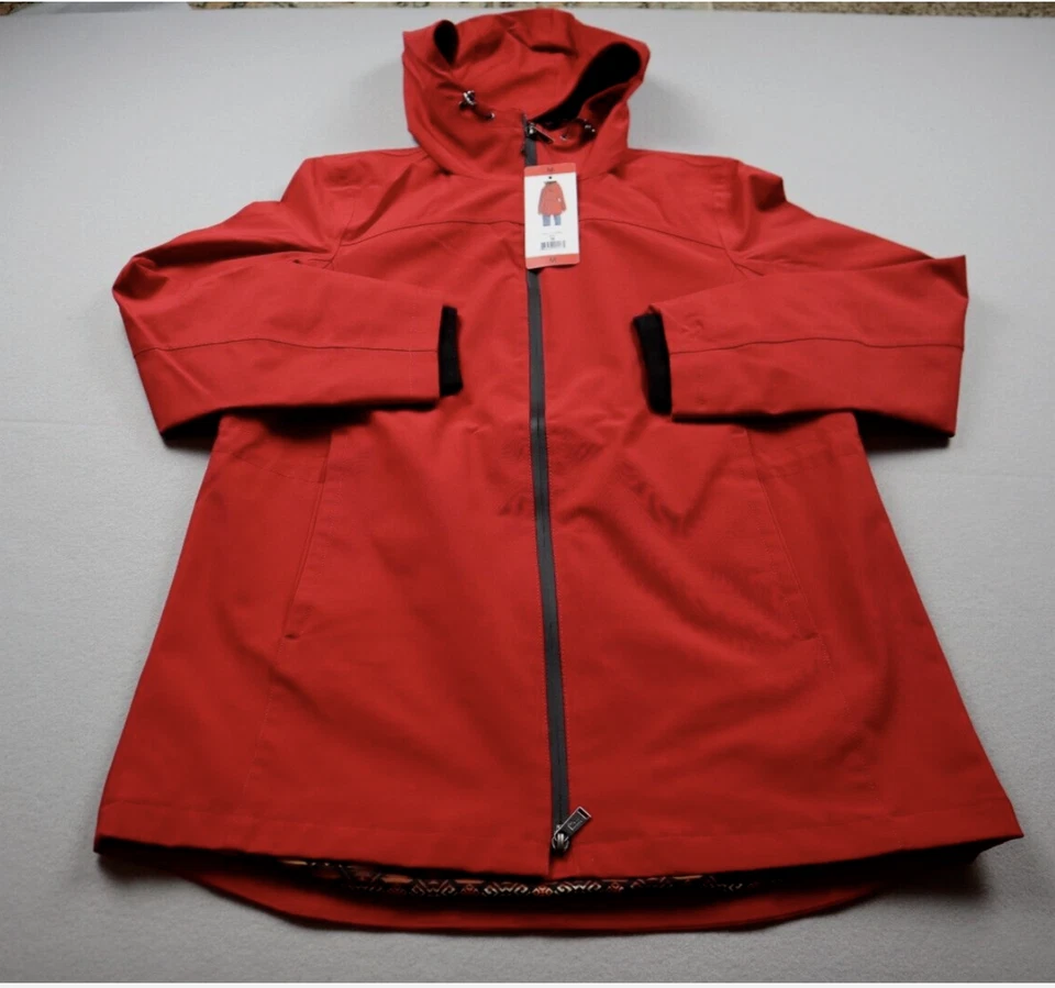 NEW Pendleton Women's Hooded Wind Resistant Waterproof Rain Jacket Yellow/Red - Image 4 of 4