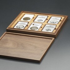 Solid wood 6 single-layer display tray NGC coin solid wood box collection box