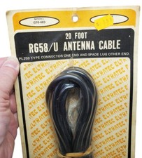 Eltratec - 20 Ft RG58/U Antenna Cable - PL-259 1 End  Spade Lug 1 End NOS - A