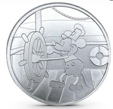 1 Oz Silver Round Mickey Mouse Steamboat  Willy 92.08 per troy oz