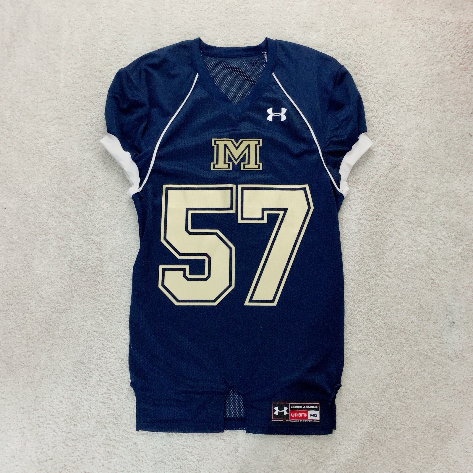 Under Armour University of Michigan Blue Gold Men's Jersey Shirt Top #57 M