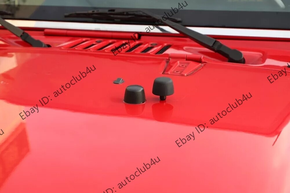 Fits Jeep Wrangler JK 2007-2018 Black Hood Bumper Stop Rubber Cushion Plug Set