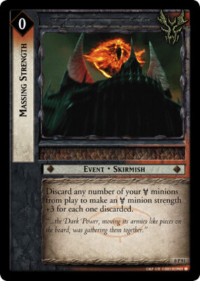 1x  Massing Strength - 0P91 - Foil - Promo Light Play Promo - Lord of the Rings 
