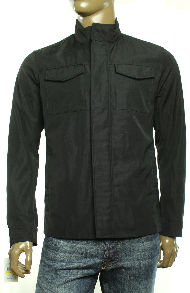 New Mens Michael Kors Black Stand Collar Full Zip Water Resistant Jacket L