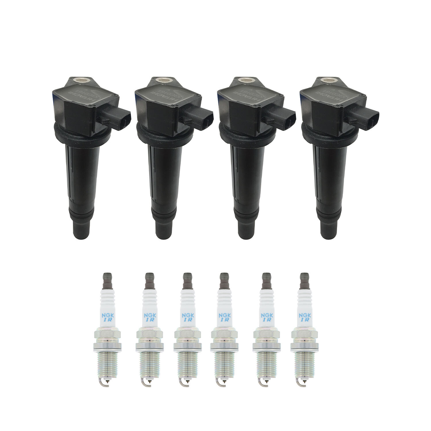Hitachi 4 Ignition Coil  4 NGK Iridium Spark Plugs Kit For Accent Rio5 1.6 L4