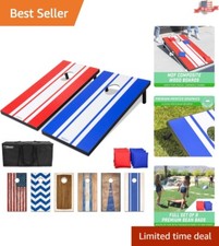 Outdoor Fun: 4'x2' Cornhole Game Set with 8 Durable Bags Travel Case