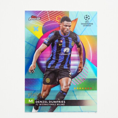 2023-24 Topps Finest UEFA Denzel Dumfries #54 VaporWave Refractor /250