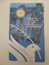 75TH ANNIVERSARY PEACEKEEPING COLLECTORS $2 COIN IN  CARD