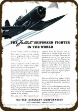 1945 WWII Vought Corsair Fighter Airplane Vin-Look DECORATIVE REPLICA METAL SIGN