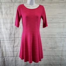 Eliza J Womens Sweater Dress Sz Small Solid Pink Half Sleeves Viscose Blend