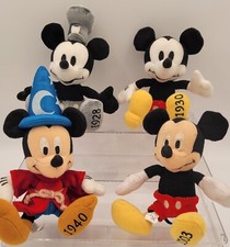 DISNEY STORE LOT OF 4 Mickey Mouse Milestone Plush 1928 1930 1940 2003 Steamboat