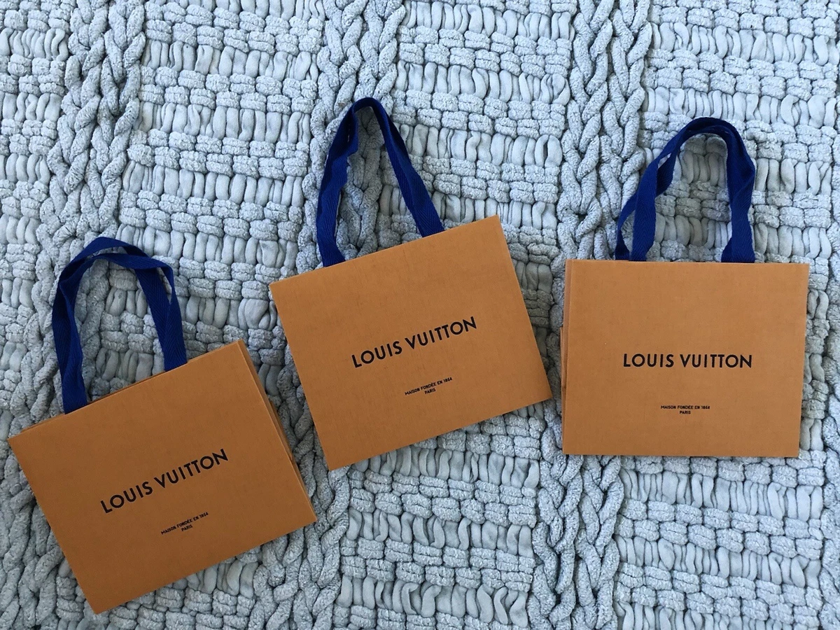 3X LOUIS VUITTON SMALL Shopping Bag WITH BLUE HANDLE NEW Style BAG 5.5 X  4.5 X 3