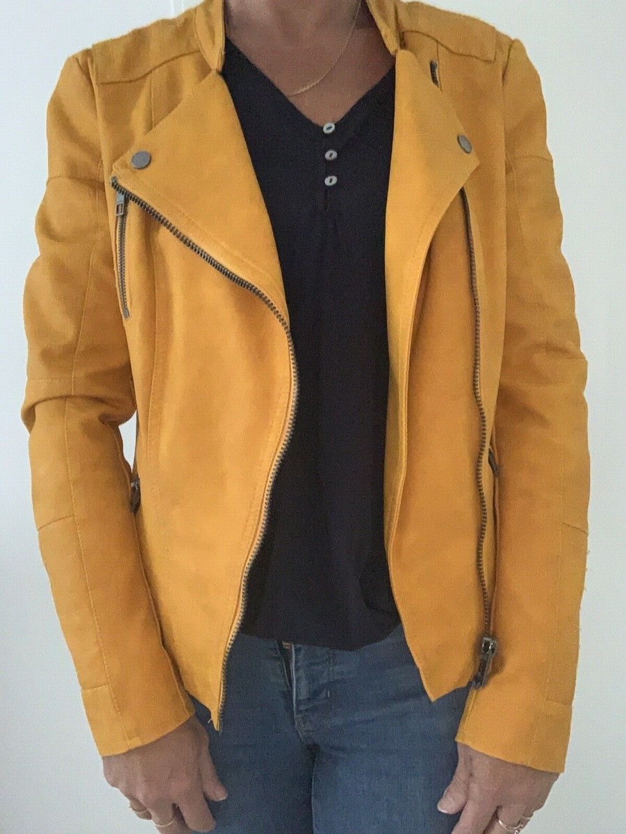 Amazon Veste Camel Simili Cuir Femme Moutarde Veste Simili Daim