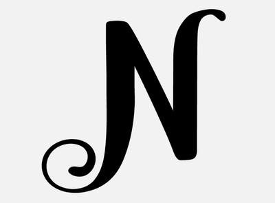N Monogram Initial Letter Winter Font Vinyl Decal Sticker Choice a1253