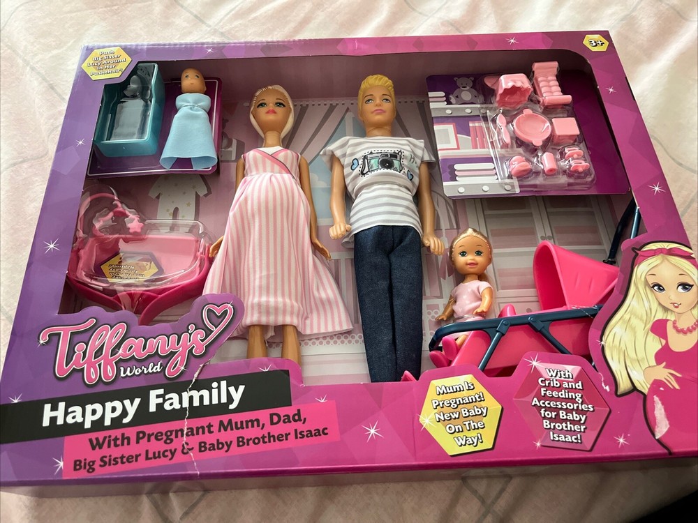 Tiffany's World Happy Family 4 Doll Set Pregnant Removable Baby