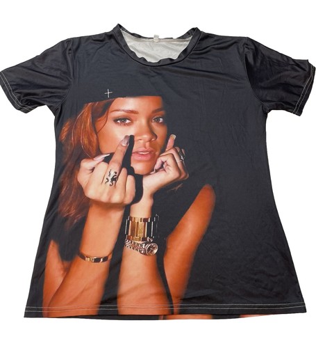 Rihanna Flip-Off Damen-T-Shirt M - Bild 1 von 5