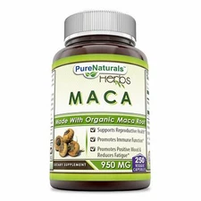 Pure Naturals Maca 950 Mg 250 Capsules - Made with Organic Maca Root Supports Re