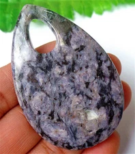 58x39x7mm Gray Crazy Lace Agate Teardrop Reiki Pendant Bead BV66933