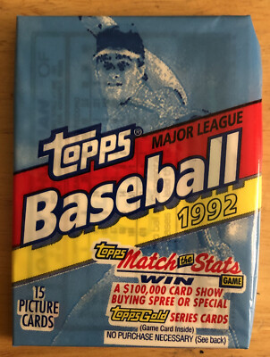 1992 Topps Wax Pack Gary Thurman Royals (Top) Darren Holmes Brewers (Back)