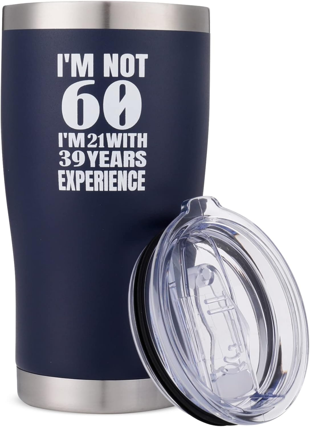 Vacuum Insulated Tumbler with Lid and Straw- 60Th Birthday Cups for Men (20 Oz),