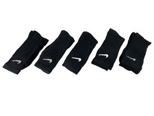 NIKE PERFORMANCE COTTON CUSHIONED MENS CREW SOCKS 5-PK SZ L BLK w WHITE LOGO