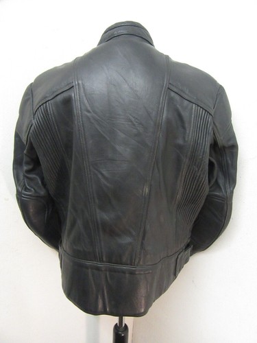 VINTAGE MIKE LEWIS LEATHERS CRUSADER HEAVY POLICE MOTORCYCLE JACKET SIZE L - Picture 8 of 21