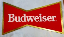 Budweiser Beer BUD🍺Vintage Bow Tie Ribbon Cardboard Sign NOS 13"X7" NewOldStock