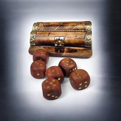 DICE 24/25・GOODMAN：CAMEL 6 Rare Unique Camel Bone D6 Dices with Antique Camel Bone Box