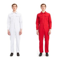 Mens Coverall 8.5 oz Front-Zip Long Sleeve Twill Coverall Jumpsuit