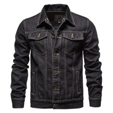 Men’s Slim Fit Denim Jacket - Casual Lapel Motorcycle Jeans Coat for Spring
