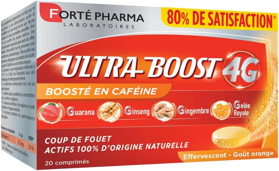 - Ultra Boost 4G - Booster D'Energie - Guarana, Gelée Royale, Gingembre, Vitamin - Photo 1/4