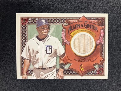 2022 Topps Allen & Ginter #AGRA-IR Ivan Rodriguez Tigers Full-Size Bat RELIC