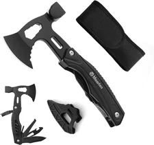 Multitool Camping Hatchet Axe, Upgraded 22 in 1 Stainless Steel Multi Tool Hamme