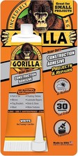Gorilla Heavy Duty Construction Adhesive, 2.5 oz., White 3 pack 