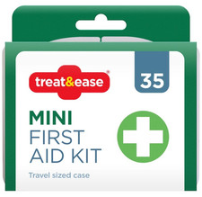 35 Pc MINI FIRST AID KIT Durable Breathable Plaster Travel Size Case UK FREE P&P