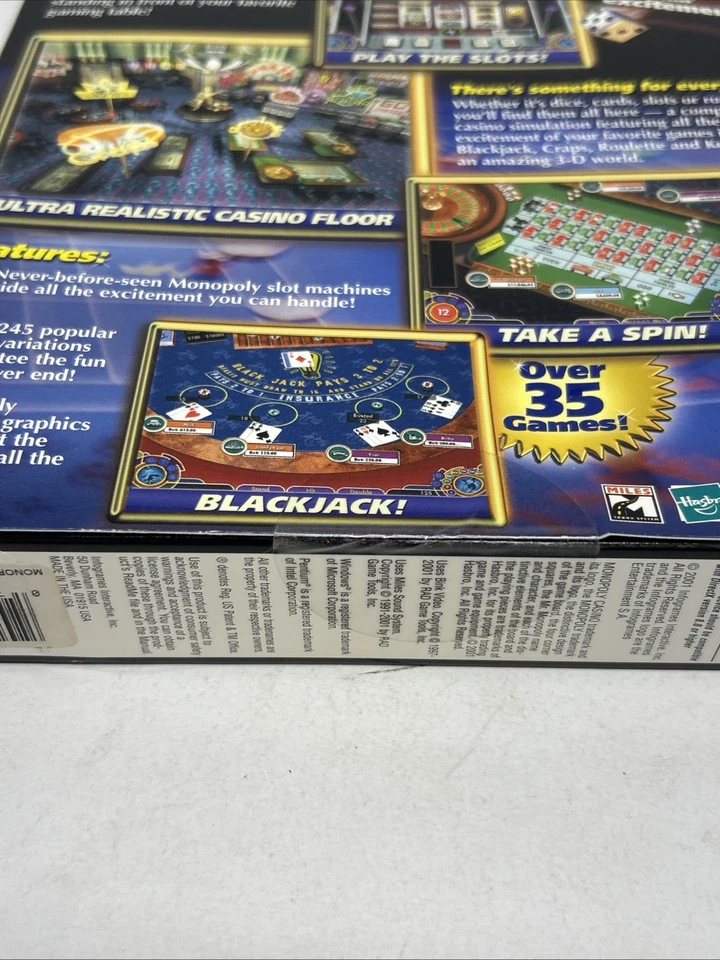 Monopoly Casino: Vegas Edition (PC, 2001) Deluxe Box Set New Sealed - Image 4 of 4