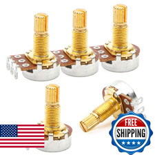 Guitar Potentiometer A500K Audio Volume Tone Control Split Shaft Gold 5-Pack