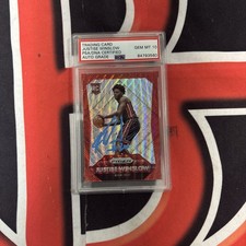 Justice Winslow Signed Miami Heat Rookie Card Graded Prizm Red /350 PSA DNA